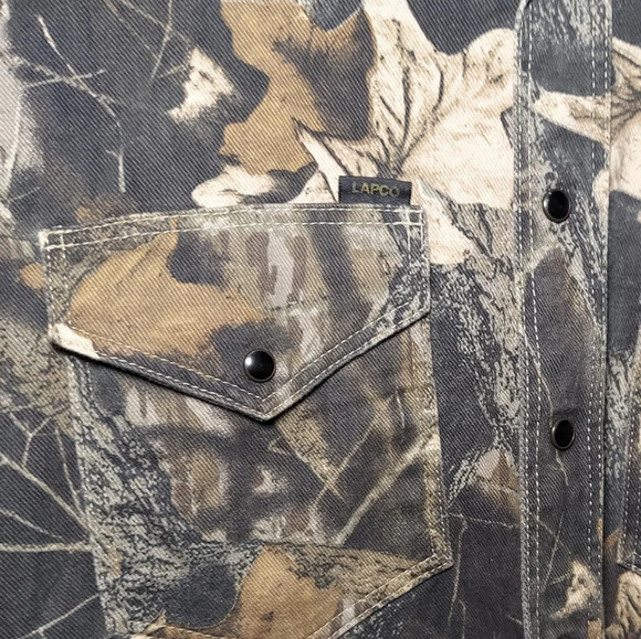 Lapco Breakup Camouflage Pearl Snap USA - Picture 6 of 6